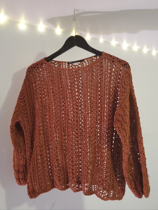 Only Sweaters - Open-Weave Crochet Sweater